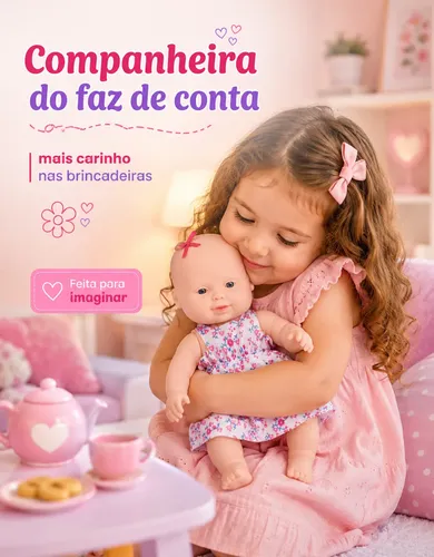 Boneca Bebe Reborn Articulada Brinquedo Meninas Mini