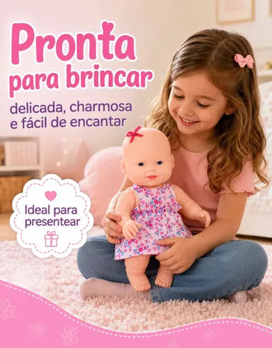 Boneca Bebe Reborn Articulada Brinquedo Meninas Mini