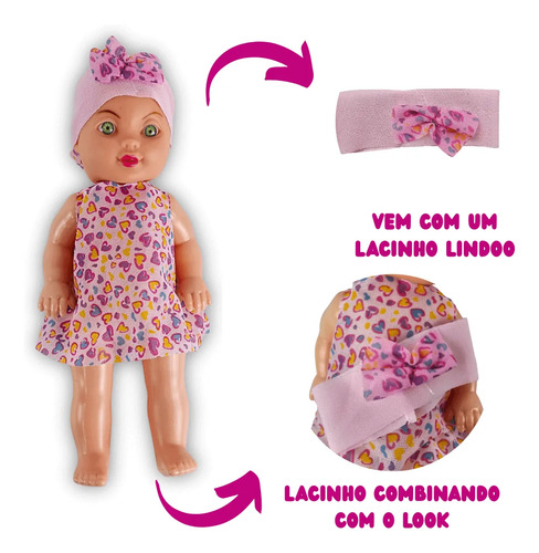 Boneca Bebê Vinil Mamadeira Mágica Acessório Menina Infantil
