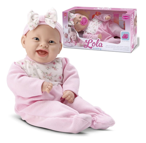Boneca lola baby com chupeta bebe menina brinquedo bambola