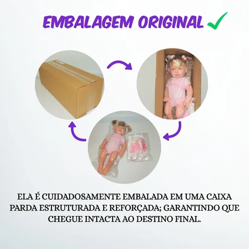 Boneca Reborn Maya Day Luna Vestido Luxo E Body Acessórios