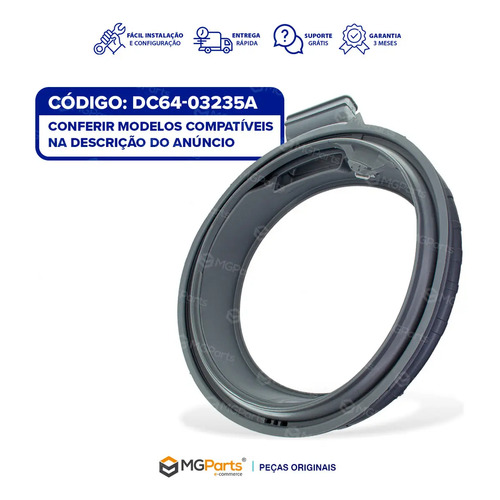 Borracha Porta Lava E Seca Samsung Dc64-03235a Original