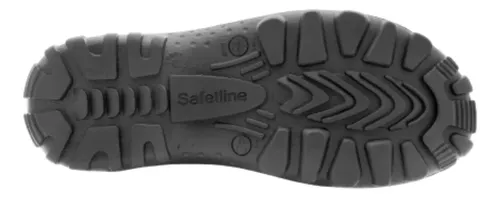 Bota Botina Segurança Epi Safetline Velcro Couro Nobuk