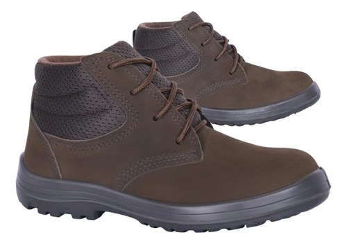 Bota Botina Segurança Tenis Epi Couro Nobuck Bico Pvc Kadesh