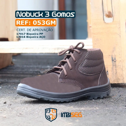 Bota Botina Segurança Tenis Epi Couro Nobuck Bico Pvc Kadesh