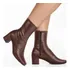 Bota branca feminina stretch bico quadrado salto grosso 1
