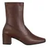 Bota Branca Feminina Stretch Bico Quadrado Salto Grosso