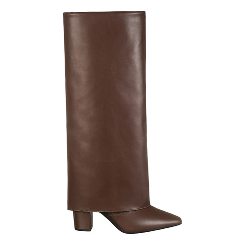 Bota Capa Feminina Cano Longo Salto Alto Bloco Bico Fino