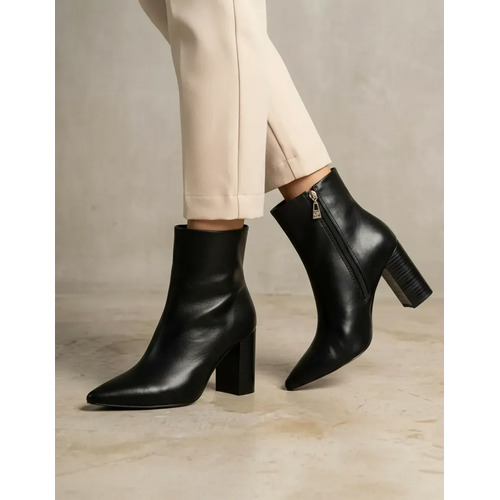 Bota couro feminina werner unna salto bloco conforto estilo 1