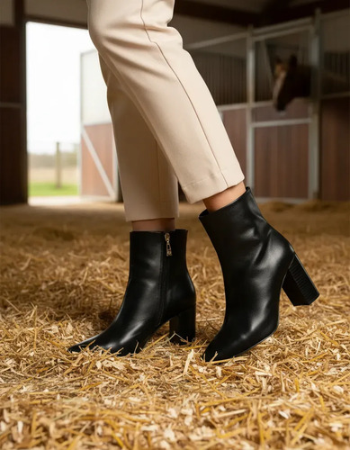 Bota Couro Feminina Werner Unna Salto Bloco Conforto Estilo