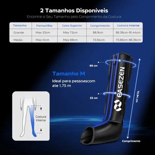 Bota De Compressao Pneumatica Massageador Pernas Eletrico M