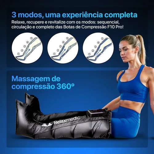 Bota De Compressão Pneumática Sem Fio Com Anvisa Relaxmedic
