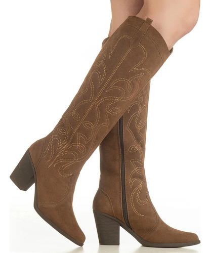 Bota feminina texana western cano alto country bordado gigil