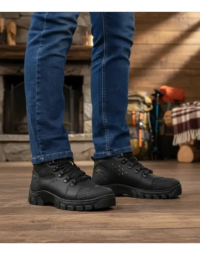 Bota Masculina Bico Pvc Coturno Trabalho Botina Segurança