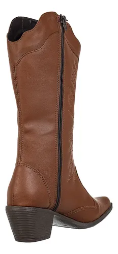 Botas Femininas Texana Rodeio Country Cano Alto Bico Fino