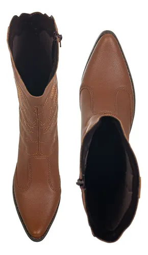 Botas Femininas Texana Rodeio Country Cano Alto Bico Fino