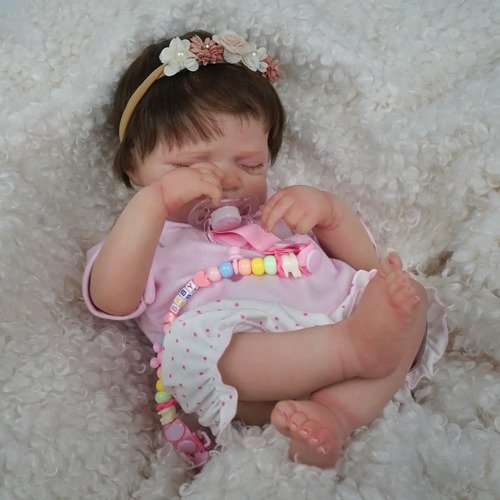 Brastoy Bebê Reborn pintada Boneca Pintada Realista Menina 48cm