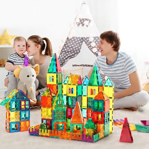 Brastoy Construção Brinquedo Blocos Magnéticos Para Montar 130 Peças