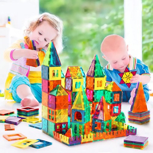 Brastoy Construção Brinquedo Blocos Magnéticos Para Montar 130 Peças