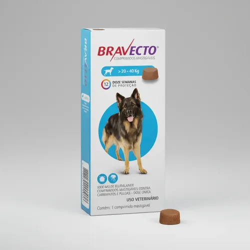 Bravecto Comprimido 20 A 40kg Para Cães - 1 Unidade