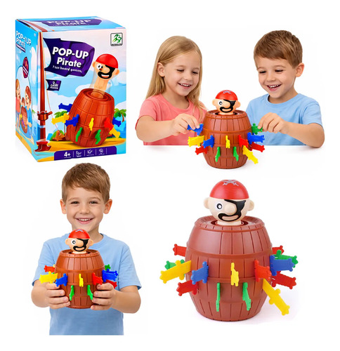 Brinquedo jogo barril pula pirata crianca infantil diversao