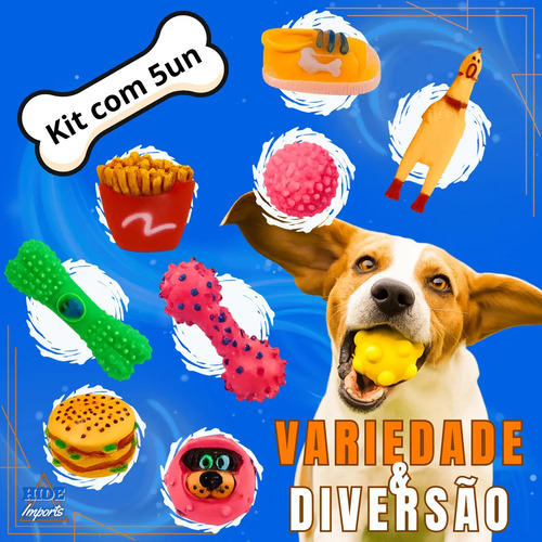 Brinquedo Pra Cachorro Frango Galinha Pet Bolinha 5 Un
