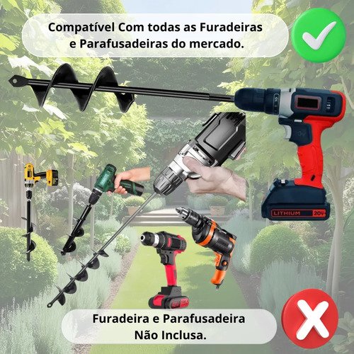 Broca Jardim Espiral Ferramenta Escavadeira Buraco Plantio