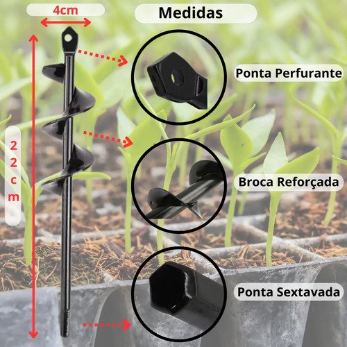 Broca Jardim Espiral Ferramenta Escavadeira Buraco Plantio