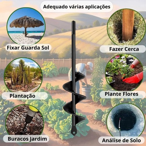 Broca Jardim Espiral Ferramenta Escavadeira Buraco Plantio