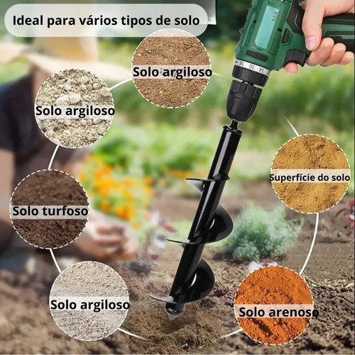 Broca Jardim Espiral Ferramenta Escavadeira Buraco Plantio
