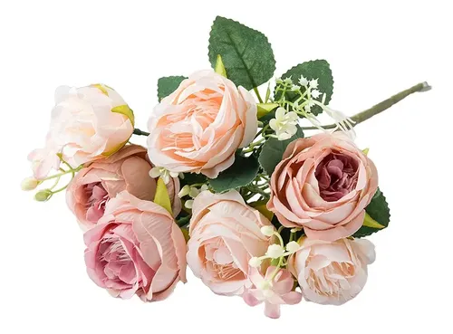 Buque de peonia artificial qualidade aaa com 7 rosas