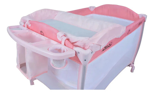Burigotto, Berço Portátil e Compacto New Aconchego - Pink, Rosa