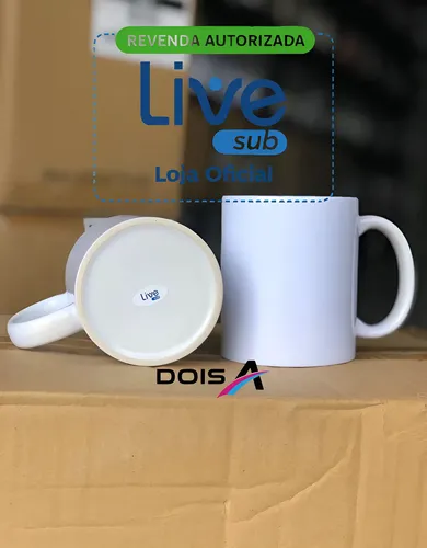 C 24 canecas brancas p sublimacao livesub original 325ml
