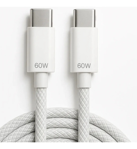 Cabo carregador usb c tipo c turbo 60w 1m nylon trancado ref