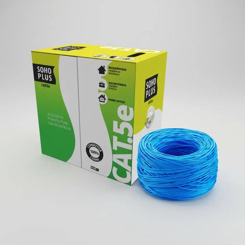 Cabo cat5e de rede 305m azul furukawa soho plus cmx cftv