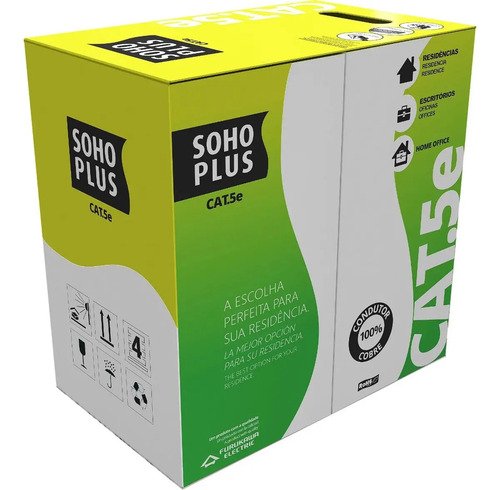 Cabo Cat5e De Rede 305m Azul Furukawa Soho Plus Cmx Cftv
