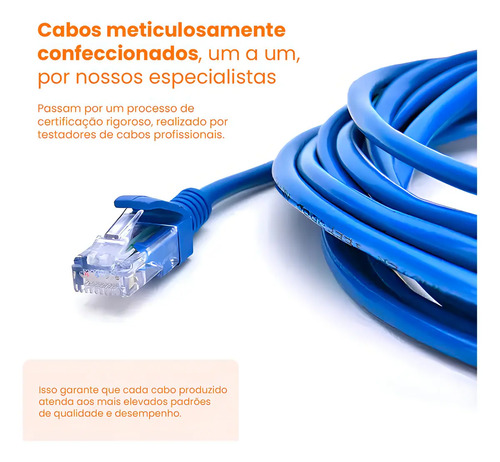 Cabo De Rede Cat6 10 Metros 10m Ethernet Lan Giga Rj45 Crimpado Boyu Cell