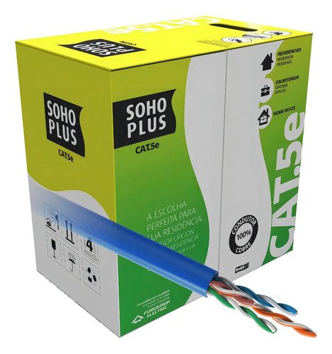 Cabo De Rede Furukawa Cat 5e Caixa 305m Cmx Soho Plus Azul