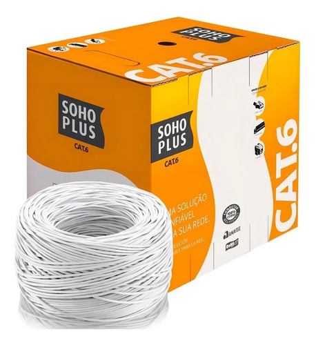 Cabo de rede furukawa cat6 305 metros soho plus branco utp