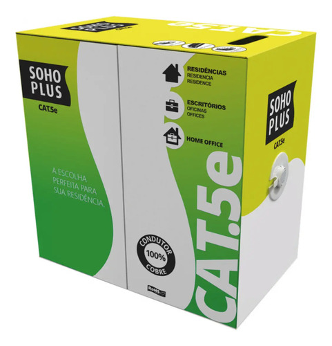Cabo de Rede Furukawa Soho Plus CAT5e 305 Metros CMX CFTV 4 pares 100% Cobre - Azul