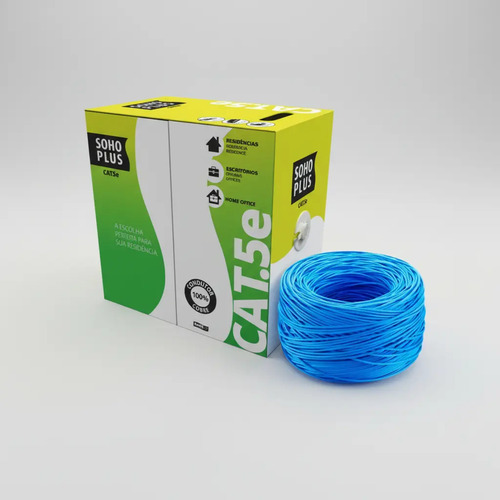 Cabo de Rede Furukawa Soho Plus CAT5e 305 Metros CMX CFTV 4 pares 100% Cobre - Azul