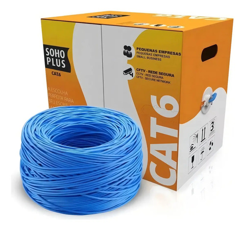 Cabo de rede furukawa soho plus cat6 305 metros cmx 24awg 4