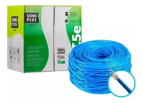 Cabo de rede sohoplus furukawa 23200099 cat5e uutp 24awg 4p