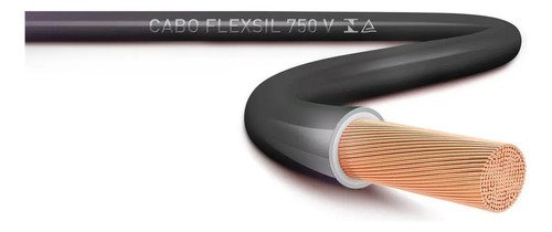 Cabo Fio Elétrico Flexível Sil 2,5mm Rolo 100 Metros Preto