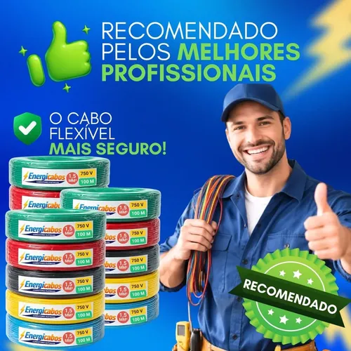 Cabo Flexível 1,5mm Rolo 100 Metros Unipolar 750v