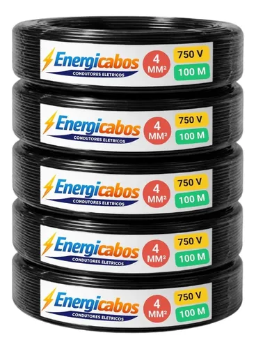 Cabo flexivel 4mm rolo 100m unipolar 750v