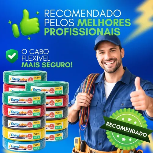 Cabo Flexível 4mm Rolo 100m Unipolar 750v