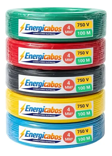 Cabo Flexível 4mm Rolo 100m Unipolar 750v