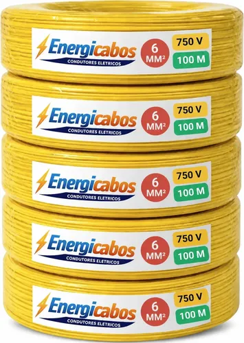 Cabo flexivel 6mm rolo 100m unipolar 750v