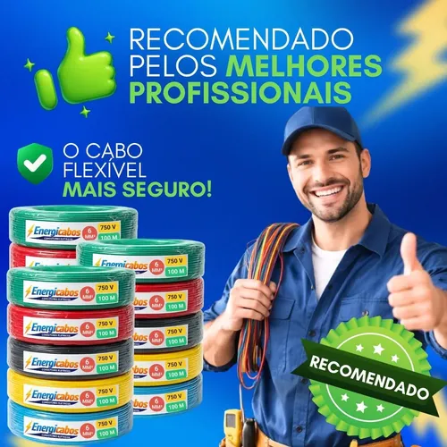 Cabo Flexível 6mm Rolo 100m Unipolar 750v
